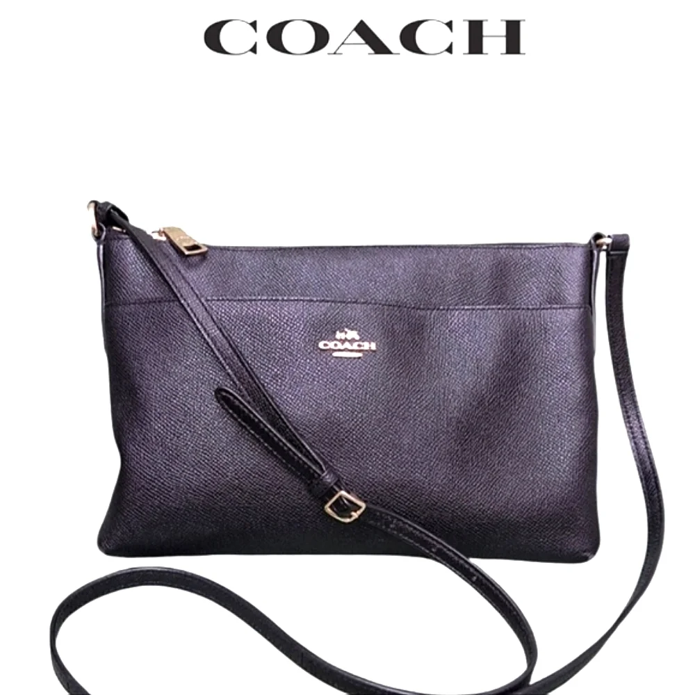 COACH Carriage Saffiano Zip Crossbody Bag EUC - Picture 2 of 13